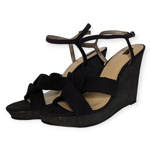 G.I.L.I Sandals Kahlie Printed Padded Insole Wedge Heels Women's Black Sz 11M